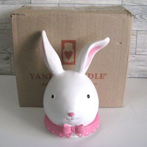 Yankee Candle White Bunny Rabbit Head Candle Jar Topper Spring Easter